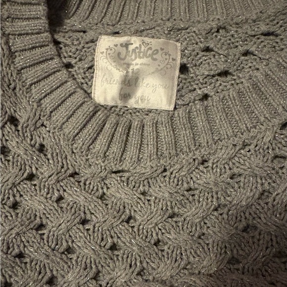 Kids Justice Gray Silver
Tinsel Long Sleeve Crop Knit
Sweater Size 12 - Picture 6 of 7